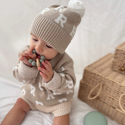 Silicone and Bamboo Bead Teether