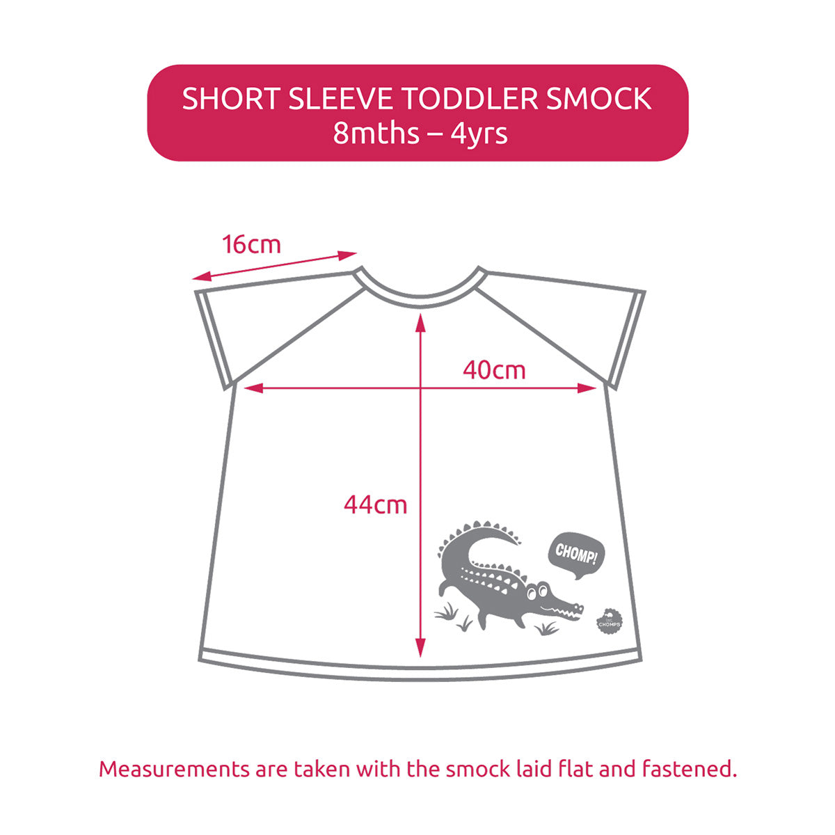 Little Chomps Short Sleeve Messy Mealtime (Toddler) Smock Bib: 8mths to 4yrs