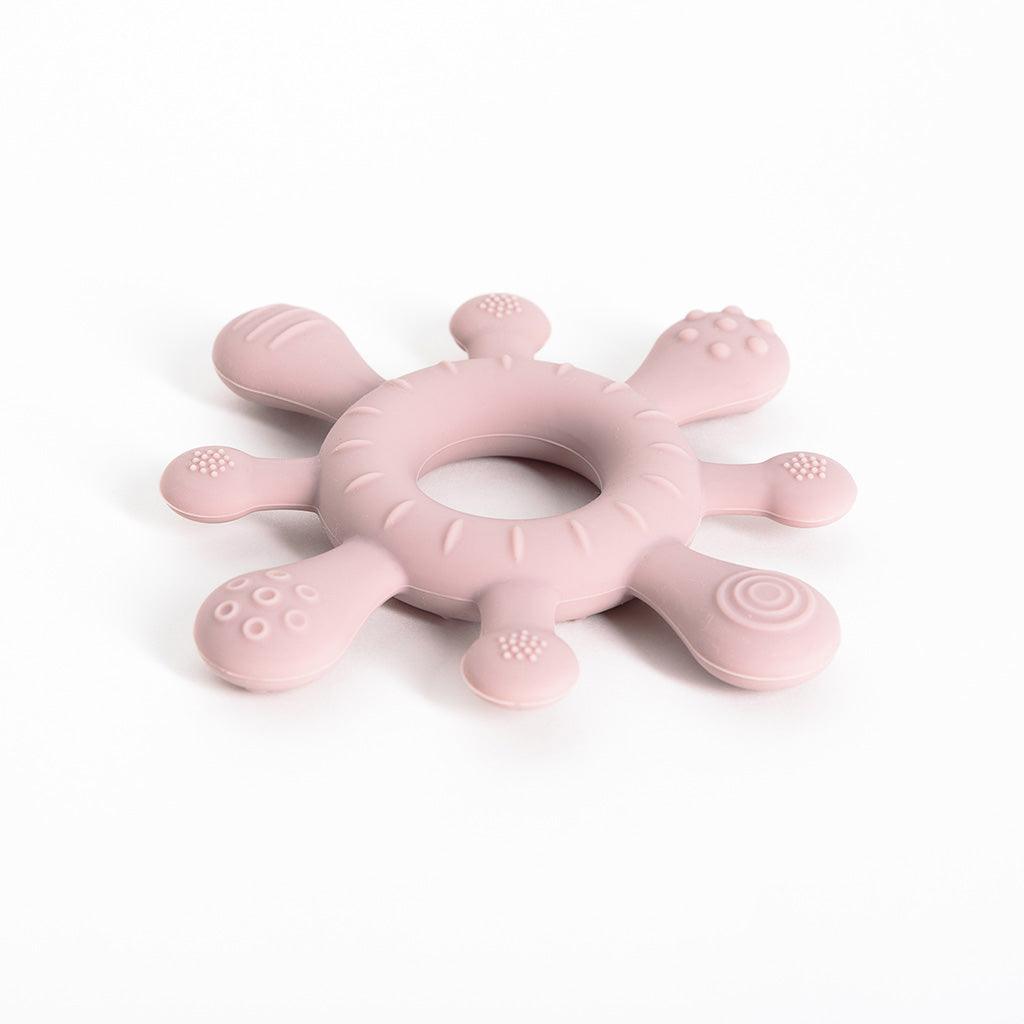 Ollie and Zara Snowflake Silicone Teether Soft Pink Colour