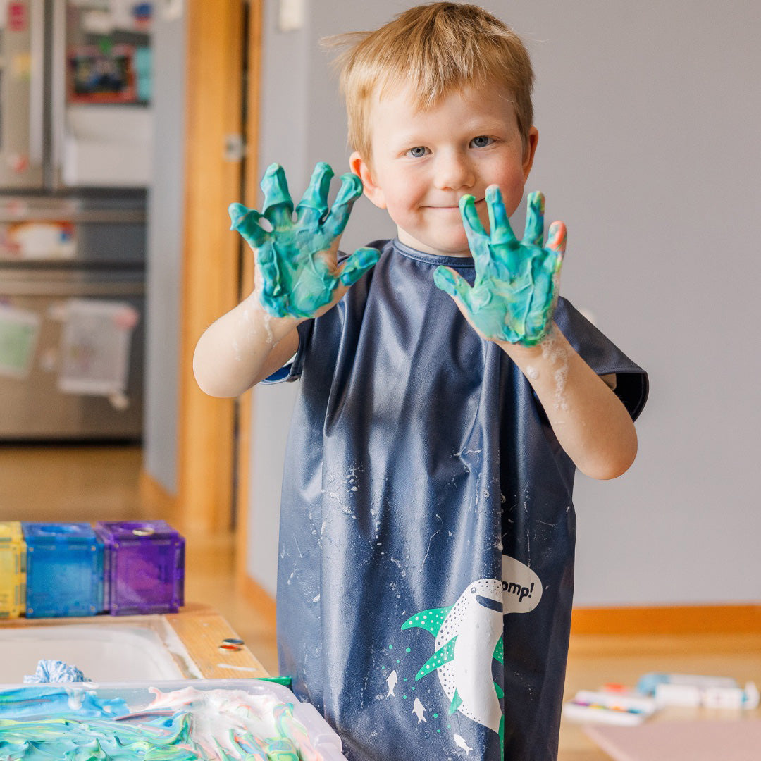 Little Chomps Short Sleeve Messy Mealtime (Preschool) Smock Bib: 3-6yrs