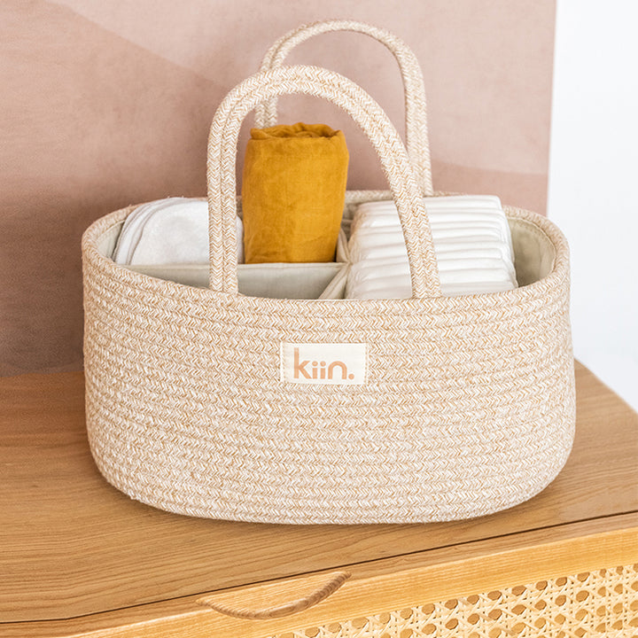 Kiin Baby Cotton Rope Nappy Caddy Organiser – Ollie+Zara
