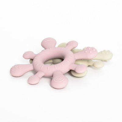 Ollie and Zara Snowflake Silicone Teether both colours