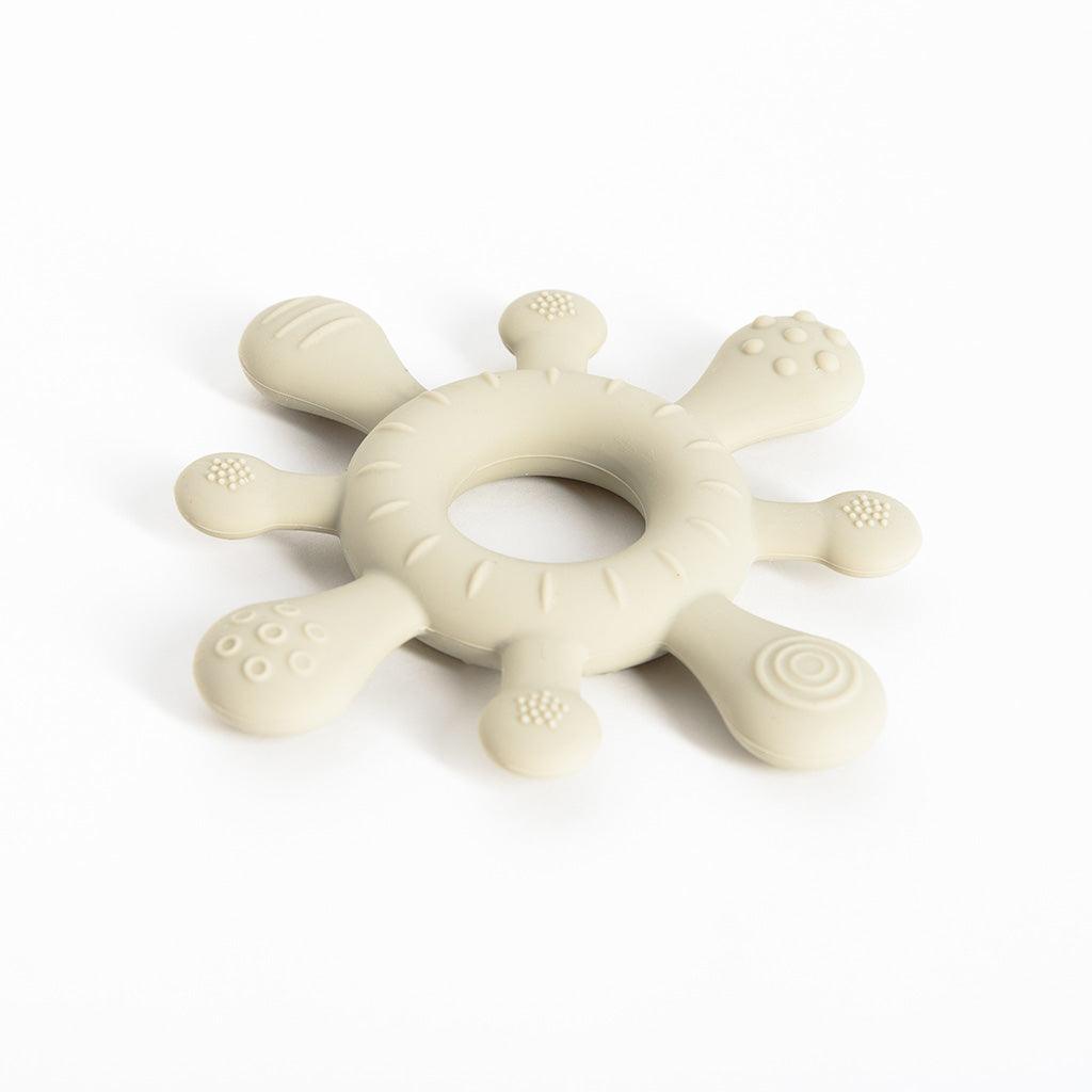 Ollie and Zara Snowflake Silicone Teether Oatmeal colour